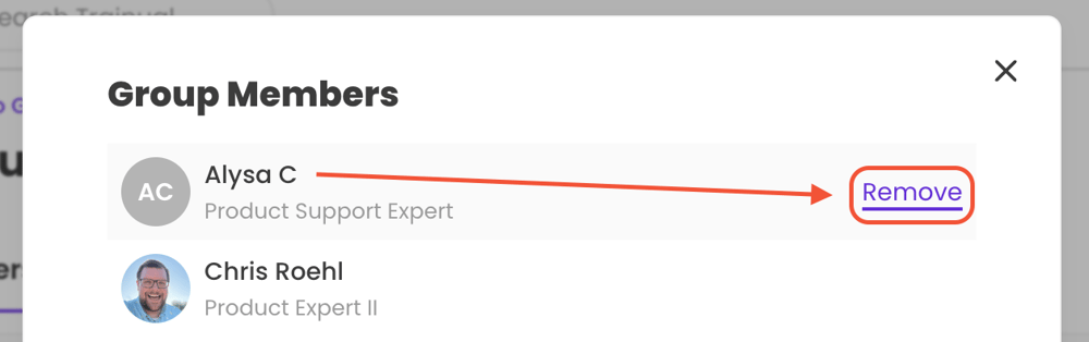 User Left Group Groups