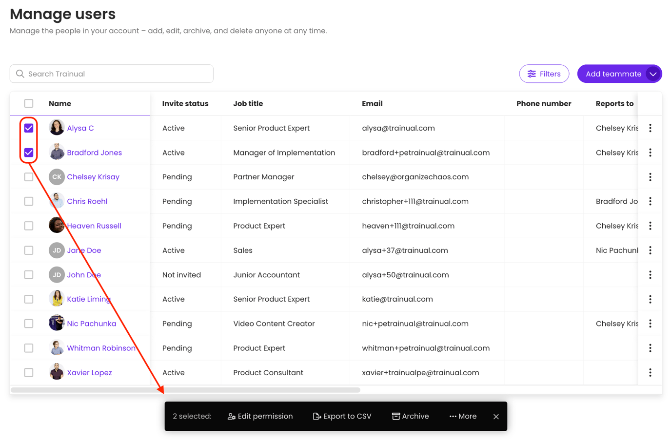 Manage Users